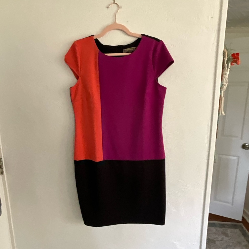 Melonie T Colorblock Cap Sleeve Sheath Dress Size 12
